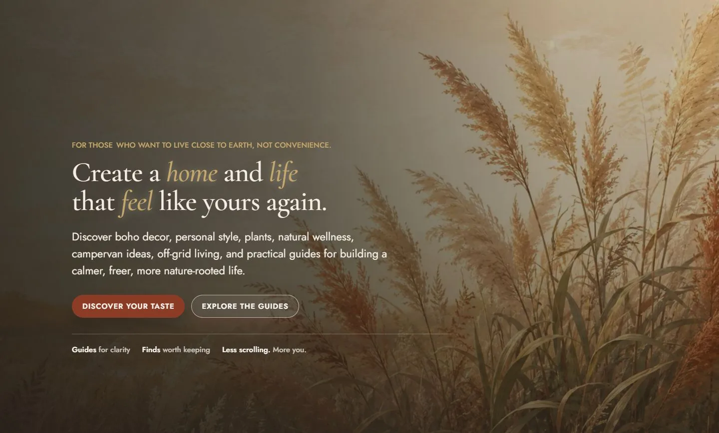 Boho Philosophy homepage preview